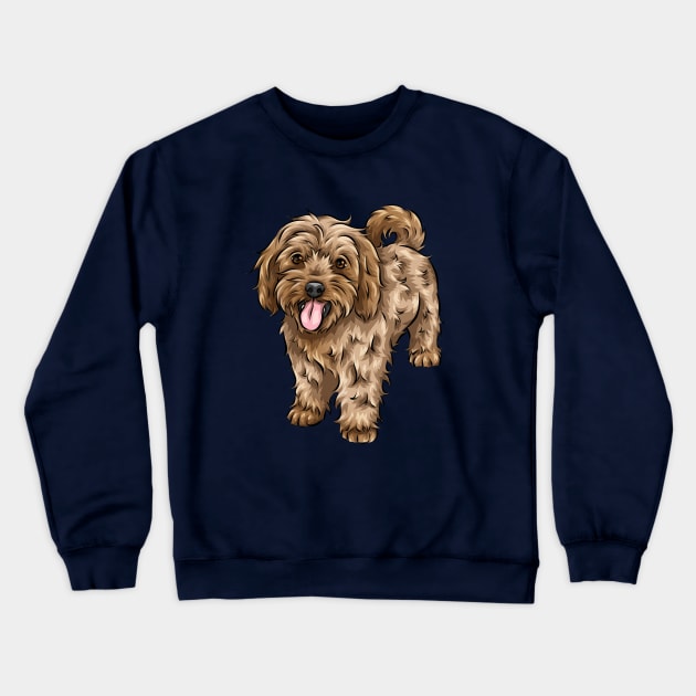 Ginger Cavapoo Dog Crewneck Sweatshirt by Shirin Illustration